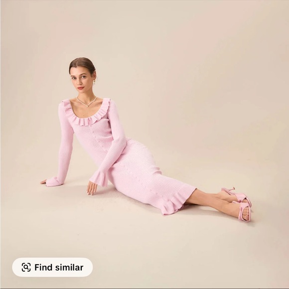 RIHOAS Pink Long Sleeve Knit Dress - Picture 3 of 7